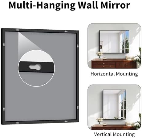 Koonmi Black Bathroom Mirror for Over Sink,Metal Framed 38"x26" Wall Mirror