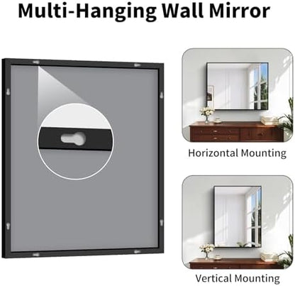Koonmi Black Bathroom Mirror for Over Sink,Metal Framed 38"x26" Wall Mirror