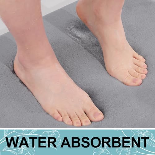 Smiry Memory Foam Bath Mat 24x16, Extra Soft and Absorbent Bathroom Rugs