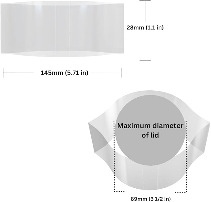 145 x 28 mm Clear Perforated Shrink Band for Large Glass Jars, Plastic Canisters & Storage Tins [Cap Diameter: 3 1/2"] Pack of 10,000