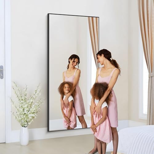 COFENY 36x72inch Bathroom Mirror, Black Rectangle Mirror with Thin Metal Frame, Large Rectangular Wall Mirrors for Bathroom, Living Roomm, Hair Salon, Big Farmehouse Mirror Hang Horizontal/Vertical
