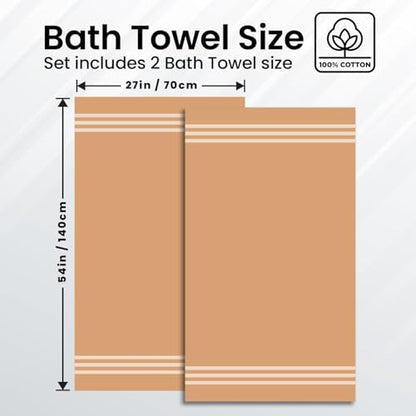Infinitee Xclusives 100% Ring-Spun Cotton Bath Towels for Bathroom - Pack 2