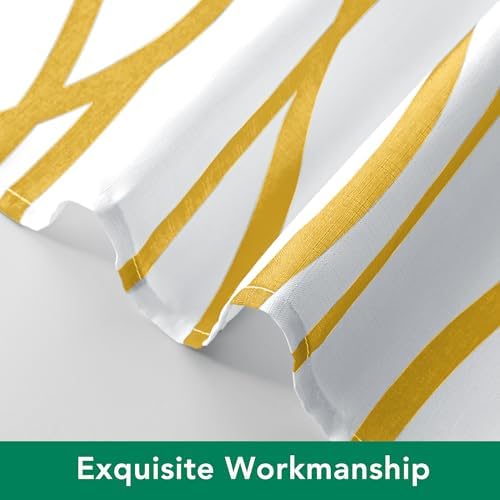 Fabric Modern Extra Long Shower Curtains for Bathroom-Textured Gold & White