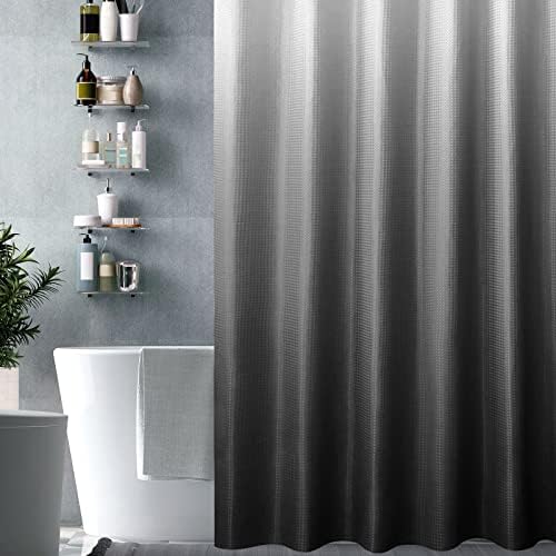 Gibelle Black Ombre Fabric Shower Curtain for Bathroom Decor, 72 x 72