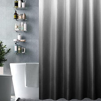 Gibelle Black Ombre Fabric Shower Curtain for Bathroom Decor, 72 x 72