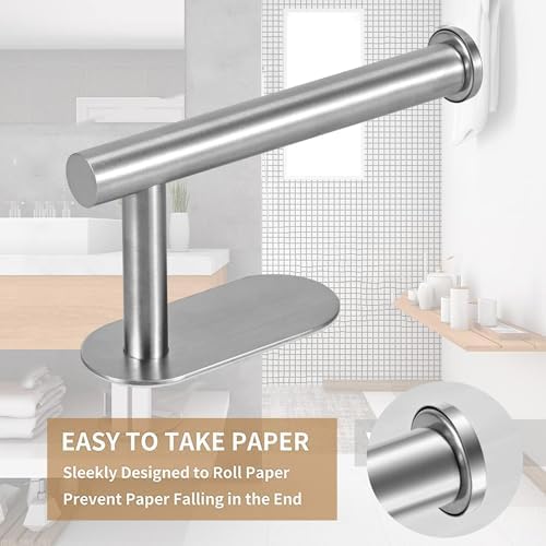 JOPOFI Toilet Paper Holder - Adhesive Toilet Paper Holder - Brushed Nickel
