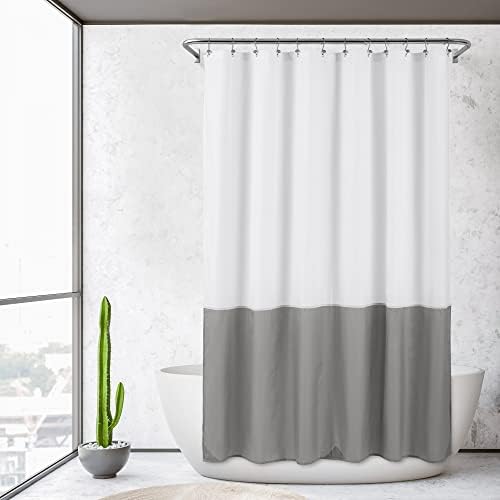 ALYVIA SPRING Waterproof Fabric Shower Curtain or Liner White/Grey, 72x72