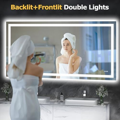 Hivone 72"X36" LED Bathroom Mirror with Lights, UL Listed
