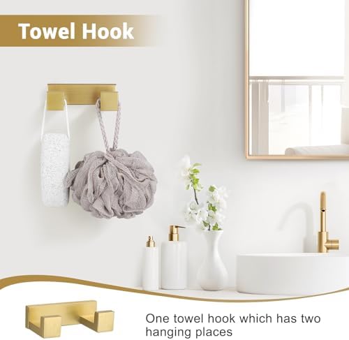 Lairuier Brushed Gold Bathroom Accessories, 23.6 inches Towel Bar Set