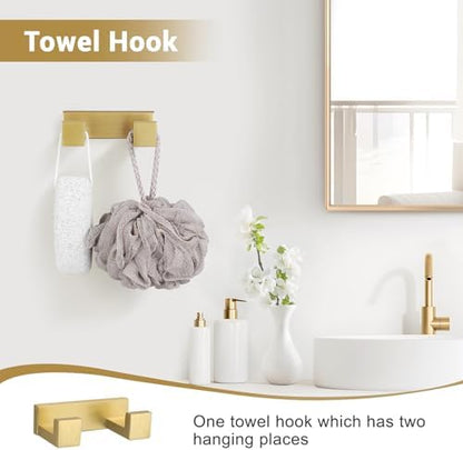 Lairuier Brushed Gold Bathroom Accessories, 23.6 inches Towel Bar Set