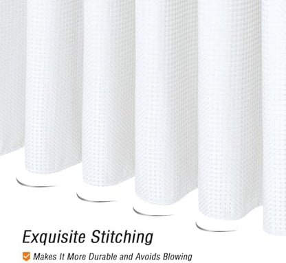 Gibelle Extra Long 230GSM Heavy Duty White Shower Curtain, 72 x 84
