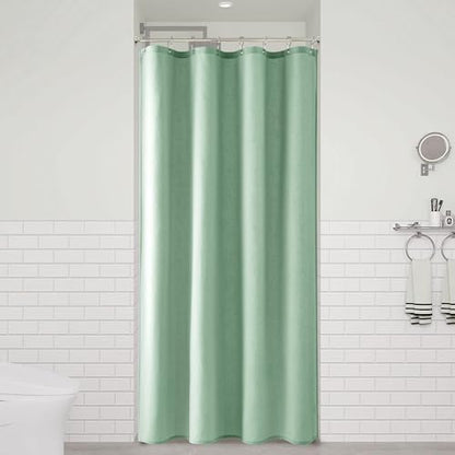 Naturoom Linen Shower Curtain 42x72 Inch for Bathroom Aqua Green 1 Panel