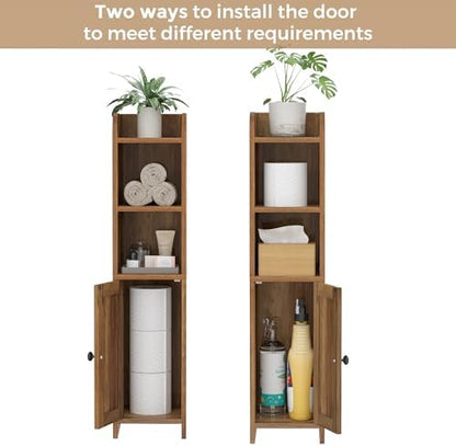 Homhedy Small Bathroom Storage Cabinet, Narrow Toilet Paper Cabinet