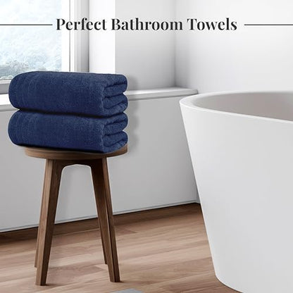 Tens Towels 8 Piece Towel Set, 2 XL Bath, 2 Hand, 4 Washcloth, Navy