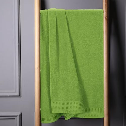 GLAMBURG 100% Cotton Oversized 2 Pack Bath Sheets 35x70, Ultra Soft Highly Absorbant Compact Quickdry & Lightweight Large Bath Sheet Set, Ideal for Gym Travel Camp Pool - Kiwi Green