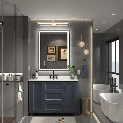 Ratsamee 28"x36" LED Bathroom Mirror with Lights, Backlit + Front Lit
