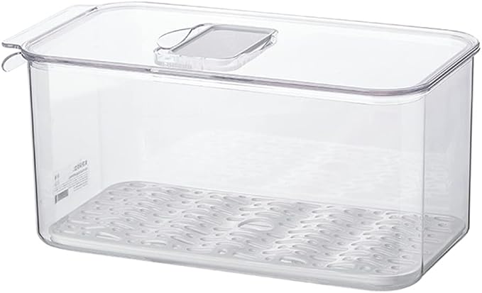 SANNO Vegetable Fruit Containers Fridge Containers,Freezer Produce Saver Refrigerator Organizer Bins with Vented Lids And Drain Tray For Pantry Fridge Freezer Cabinet Kitchen Organization