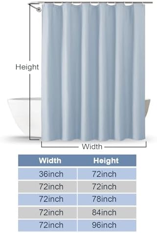 OWENIE Glacier Blue Shower Curtain for Bathroom 96 Inches Extra Long, Elegant 3D Embossed Textured Fabric Shower Curtains, Water Repellent, Machine Washable, Hotel Style, 72" W x 96" L, Glacier Blue
