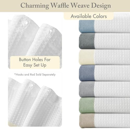 Madison Park Spa Waffle Shower Curtain for Bathroom, 72 x 72, Cream