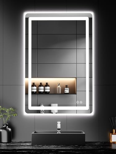 TRAHOME LED Bathroom Vanity Mirror with Lights, 20"x30" Lighted Wall Mirror