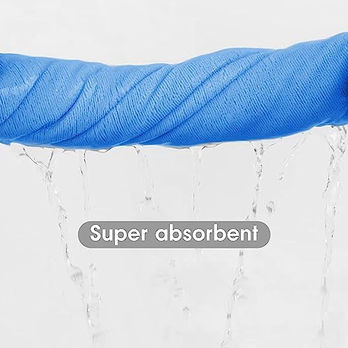JML Microfiber Bath Towel Set, 6 Pack, 27" x 55", Peach/Grey/Blue