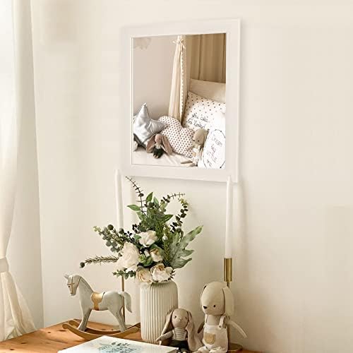 Rectangular Wall Mirror 20x16 Inch Bathroom Mirror for Over Sink, White