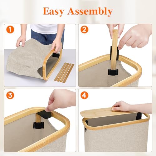 Lifewit Toilet Paper Storage Holder, Extra Large Stand Basket, 30L, Beige