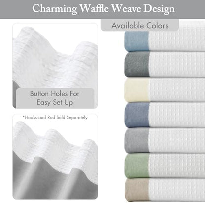 Madison Park Spa Waffle Shower Curtain Pieced Fabric with 3M Scotchgard Moisture Management Modern Home Bathroom Decorations, Tall 72"x84", Grey