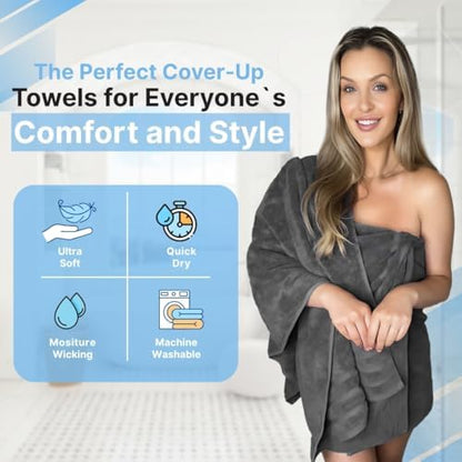 Infinitee Xclusives 100% Ring-Spun Cotton Bath Towels for Bathroom - Pack 2