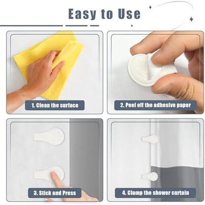 Magnetic Silicone Shower Curtain Clips for Liner 6 Packs (White)