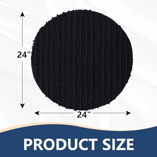 Arotive Round Bathroom Rugs 30x30, Soft Absorbent Chenille Shaggy Bath Mat