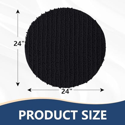 Arotive Round Bathroom Rugs 30x30, Soft Absorbent Chenille Shaggy Bath Mat