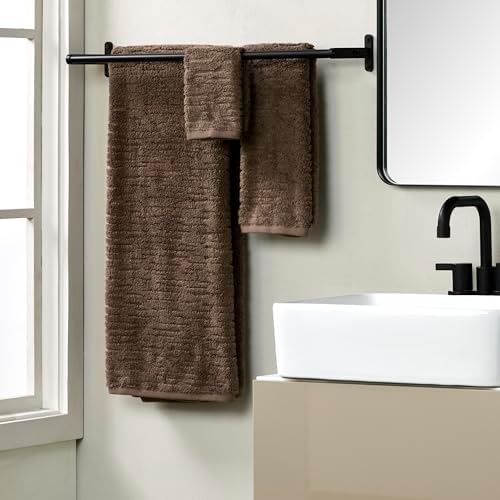 SKL Home CloudSoft Washcloth Set, 4-Piece, 100% Cotton Luxury, Mink Brown