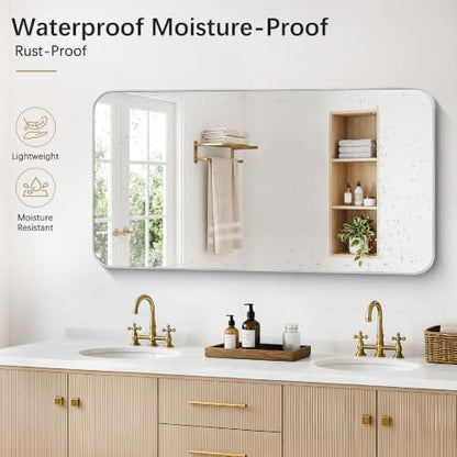 DESBING 55"x30" Bathroom Mirror for Over Sink, Silver Framed Wall Mirror