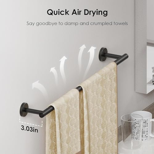 FORIOUS Bathroom Accessories, 4-Piece Bathroom Hardware Set - 30" Towel Bar