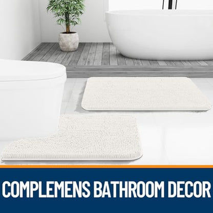 OLANLY Bathroom Runner Rugs 47x20, Extra Soft Absorbent Chenille Bath Rugs