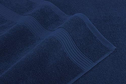 American Veteran Towel, 6 Piece Towel Set for Bathroom, 100% Cotton Turkish Bathroom Towels, 2 Bath Towels 2 Hand Towels 2 Washcloths, Navy Blue