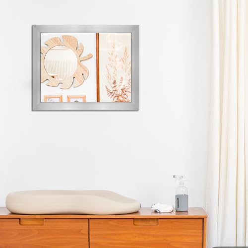 Rectangular Wall Mirror 20x16 Inch Bathroom Mirror for Over Sink, Nickel