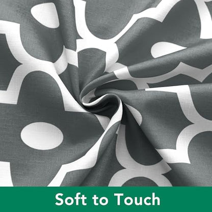 Fabric Modern Shower Curtain-Dark Grey & White Shower Curtains for Bathroom