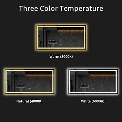 LOAAO 72"X36" LED Bathroom Mirror with Lights, UL Listed