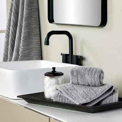SKL Home CloudSoft Bath Towel Set, 6-Piece, 100% Cotton Luxury, Gray