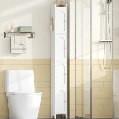 Hzuaneri 70.9" H Bathroom Storage Cabinet, Tall Corner Cabinet with 4 Doors