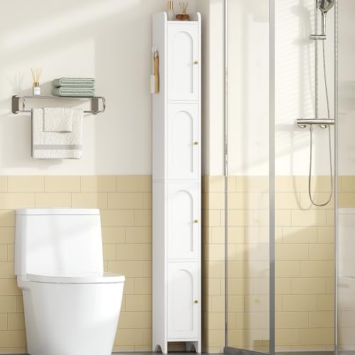 Hzuaneri 70.9" H Bathroom Storage Cabinet, Tall Corner Cabinet with 4 Doors