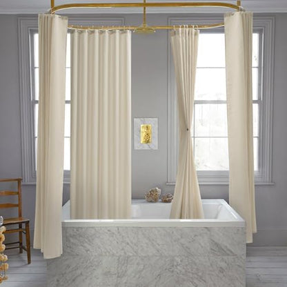 Nasitos Fabric Shower Curtain Liners with Magnets 2 Pack 70X72 Inch White