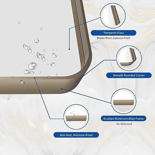 WEER Bronze Bathroom Vanity Mirror 48X30 Inch