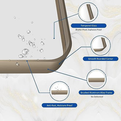 WEER Bronze Bathroom Vanity Mirror 48X30 Inch