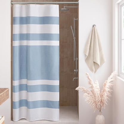 Madison Park Spa Waffle Weave Stall Shower Curtain, 36 x 72, Blue