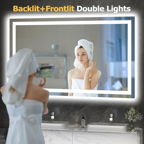 Hivone 60"X36" LED Bathroom Mirror with Lights, UL Listed