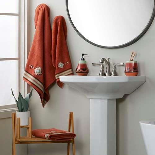 SKL Home Southwest Sunset Bath Towel, 100% Cotton, Embroidered, Rust