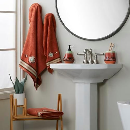 SKL Home Southwest Sunset Bath Towel, 100% Cotton, Embroidered, Rust